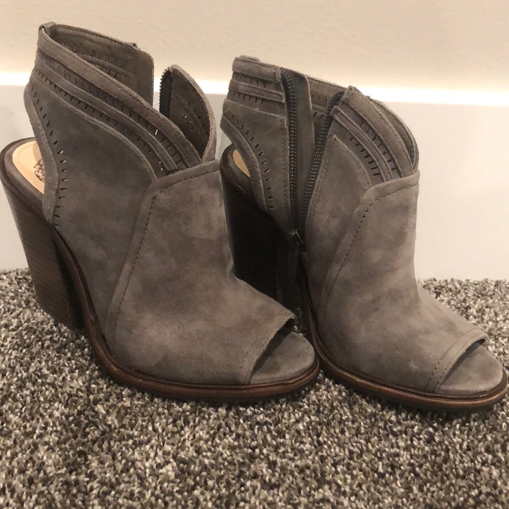 Suede Peep-toe Heels